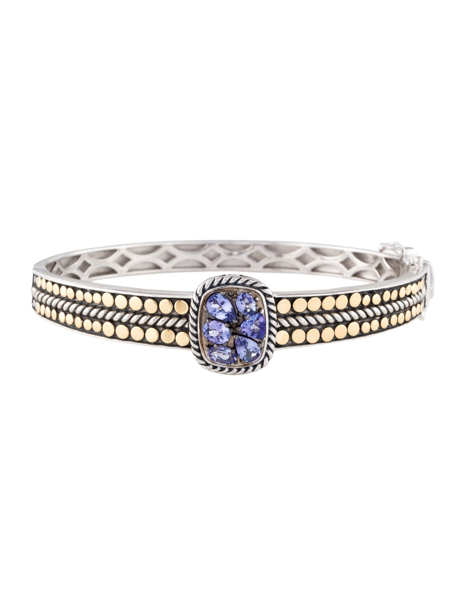 Effy Jewelry Two-Tone Tanzanite Royale Hinged Bangle