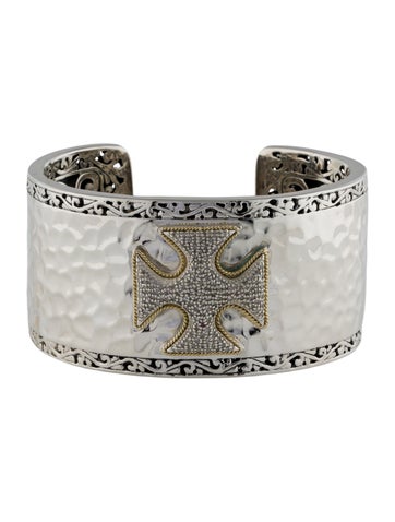 Effy Jewelry Cuff Diamond Maltese Cross Bracelet