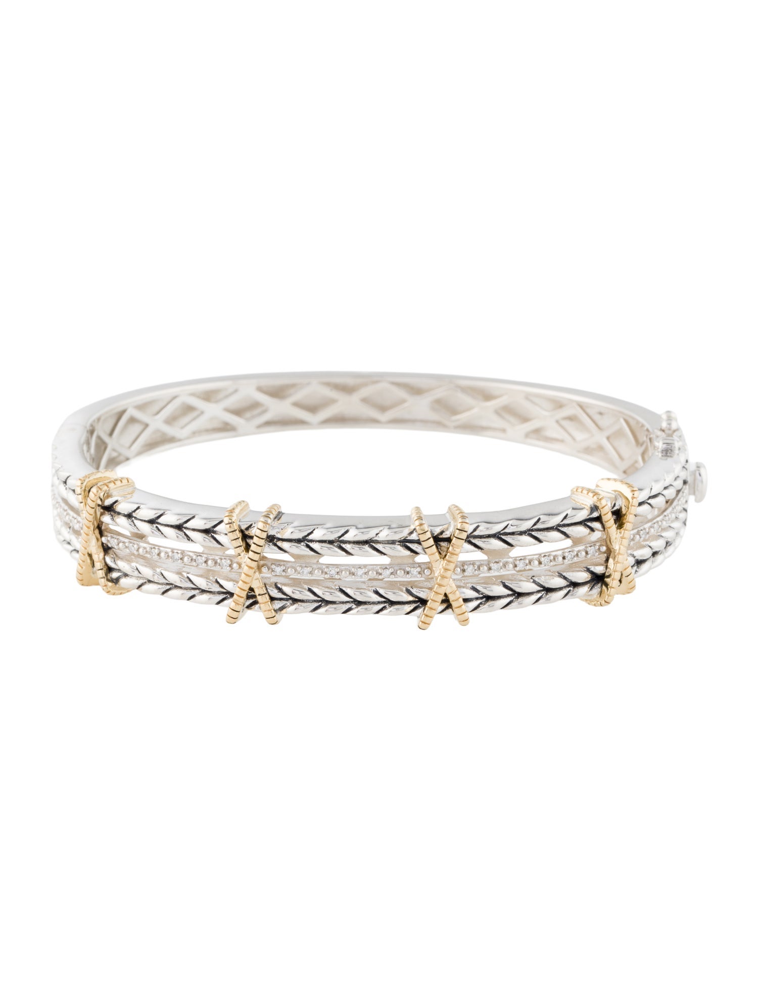 Effy Jewelry Diamond X Bangle
