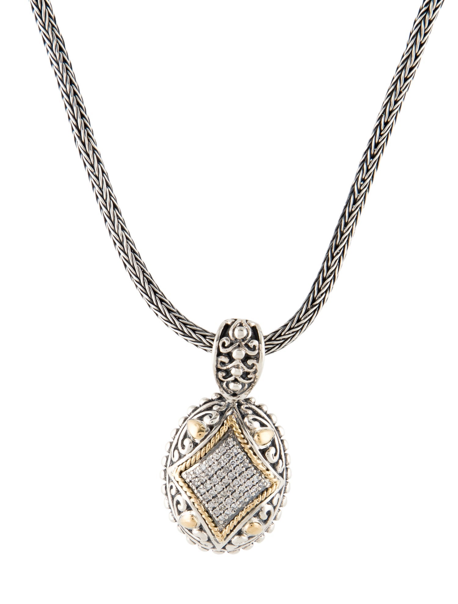 Effy Jewelry Two-Tone Diamond Pendant Necklace