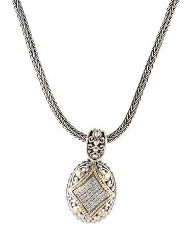 Effy Jewelry Pendant Necklace Two-Tone Diamond