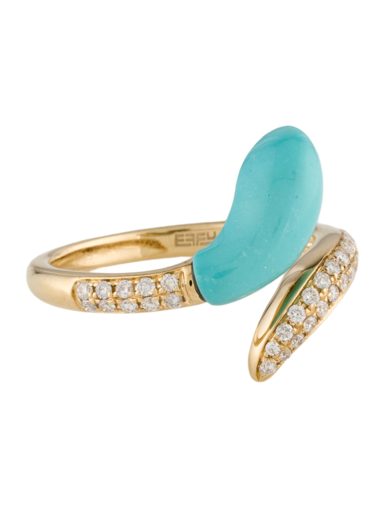 Effy Jewelry 14K Turquoise & Diamond Open Band