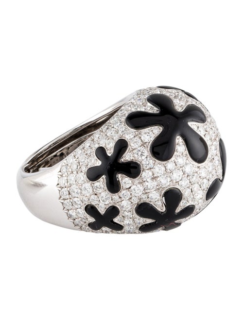 Effy Jewelry 14K 2.78ctw Diamond & Onyx Flower Dome Ring