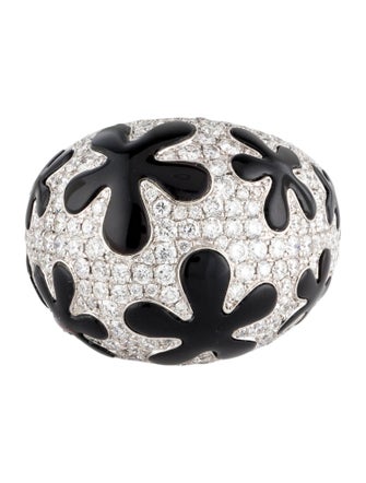 Effy Jewelry 14K 2.78ctw Diamond & Onyx Flower Dome Ring