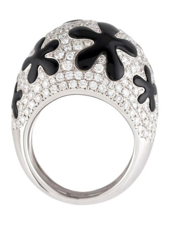 Effy Jewelry 14K 2.78ctw Diamond & Onyx Flower Dome Ring