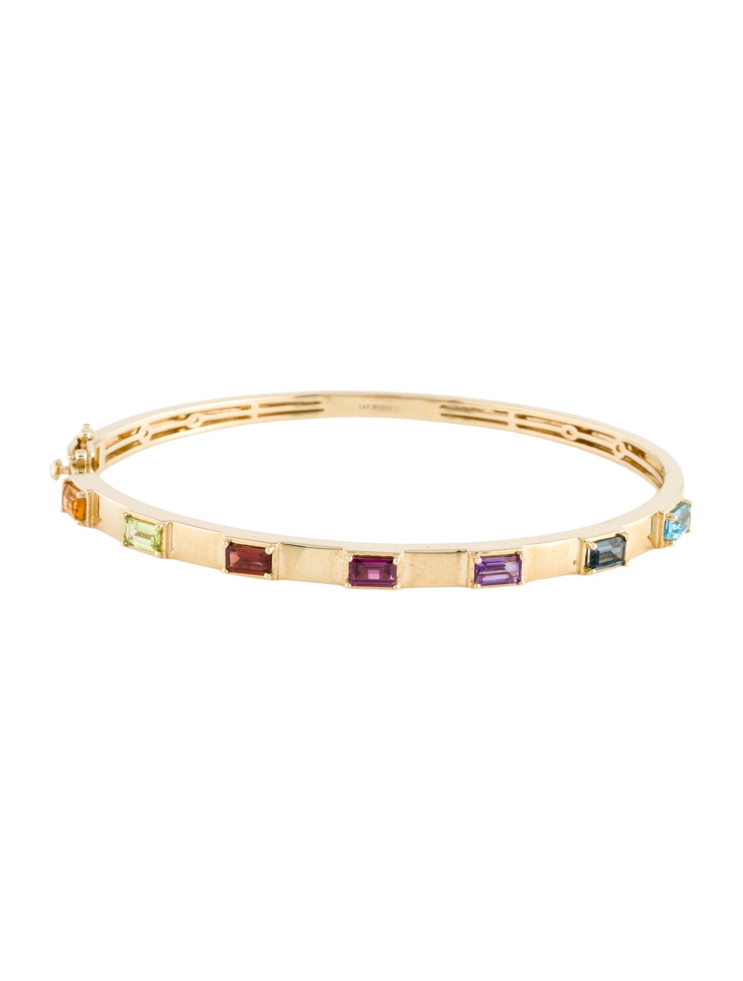 Effy Jewelry 14K Multistone Hinged Bangle Bracelet