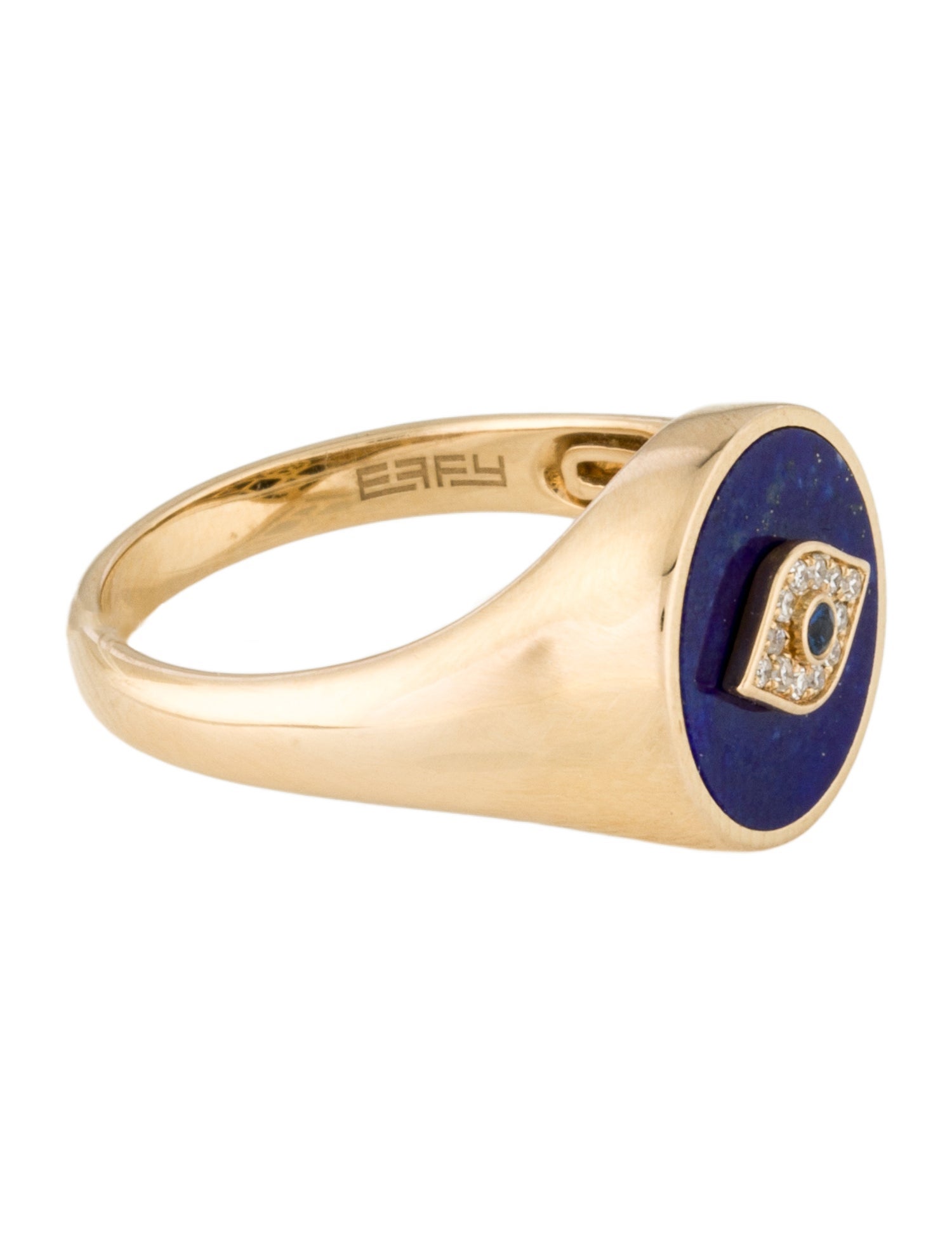 Effy Jewelry 14K Lapis Lazuli, Sapphire & Diamond Evil Eye Signet Ring