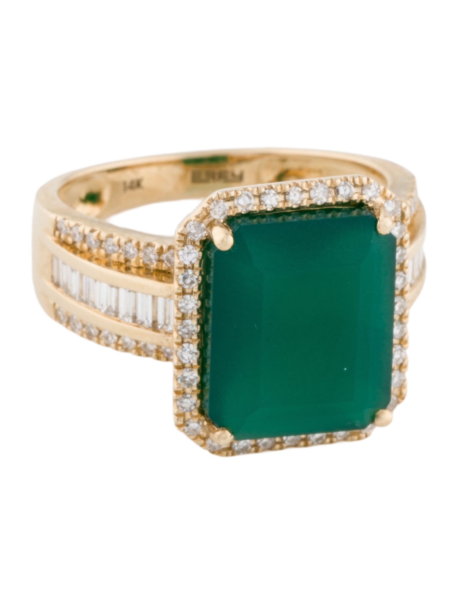 Effy Jewelry 14K 4.47ct Dyed Chalcedony & Diamond Cocktail Ring