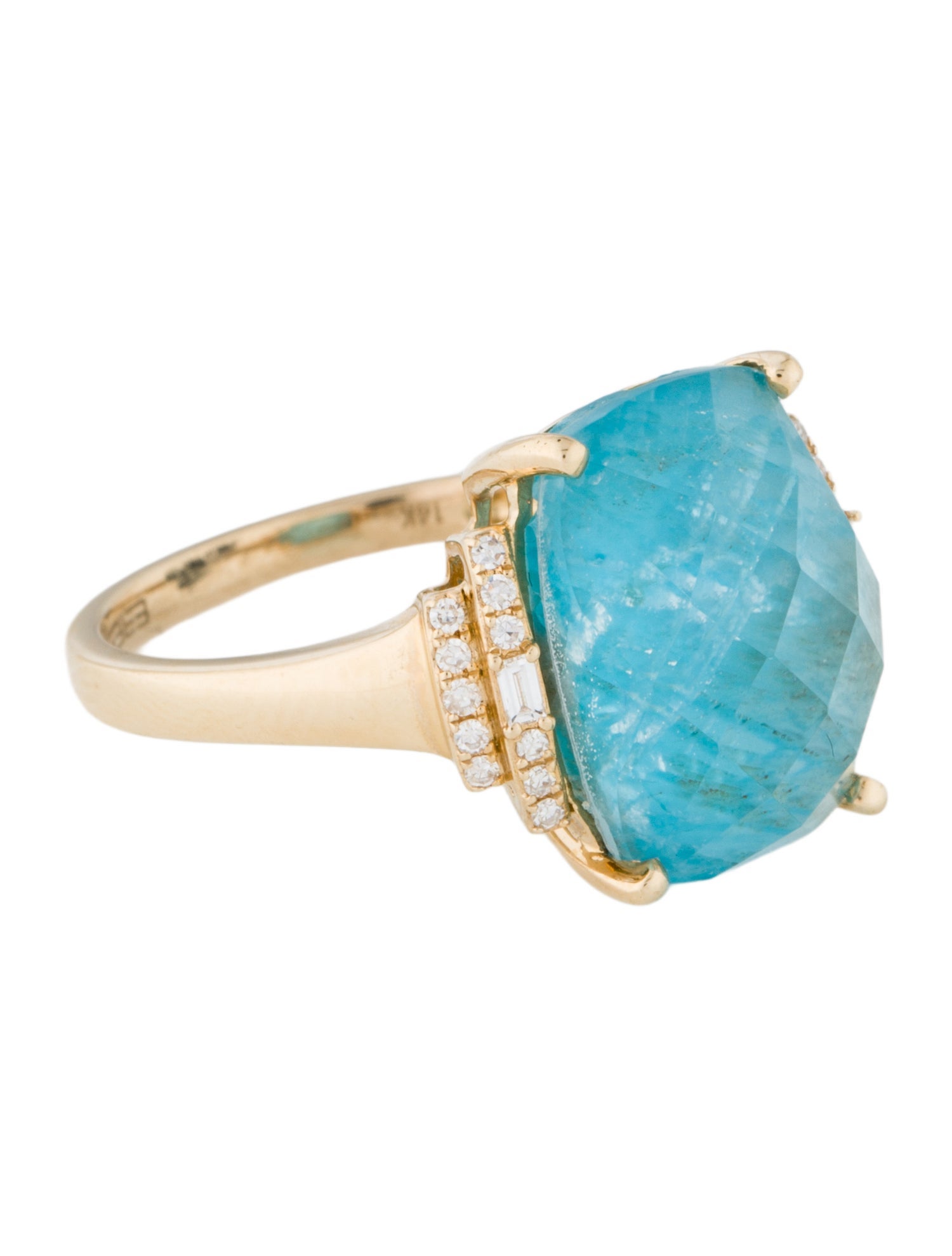 Effy Jewelry 14K Quartz, Apatite Doublet & Diamond Cocktail Ring