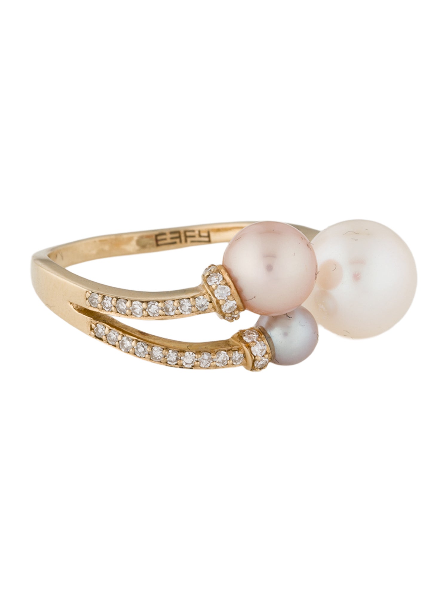 Effy Jewelry 14K Pearl & Diamond Cocktail Ring