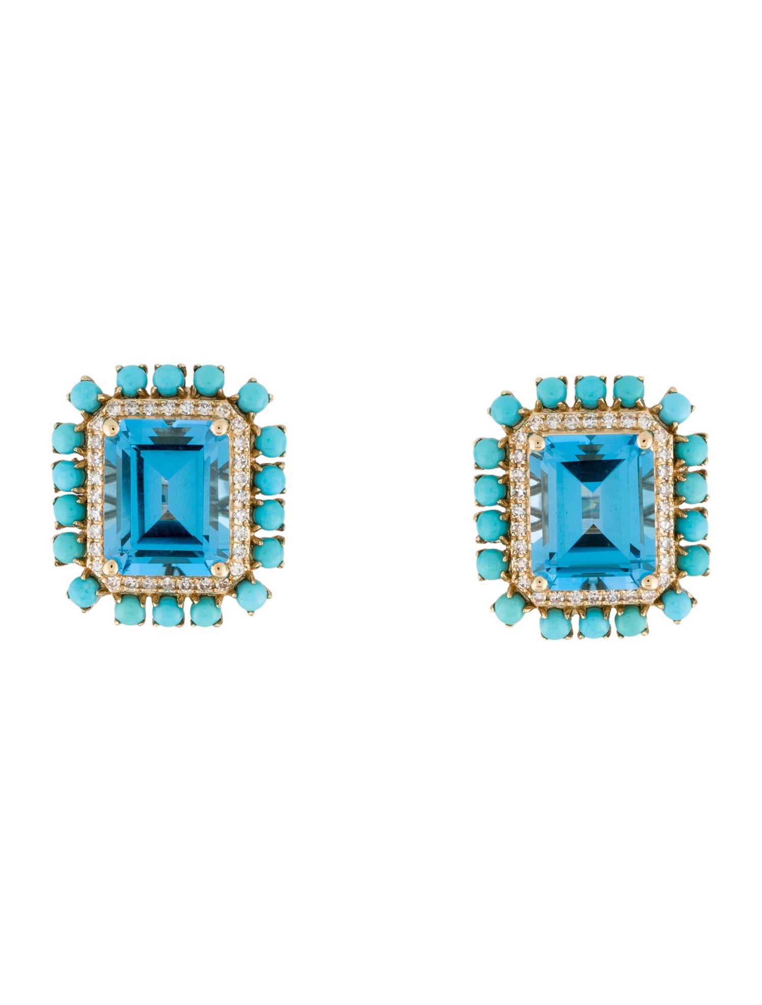 Effy Jewelry Topaz & Turquoise Stud Earrings