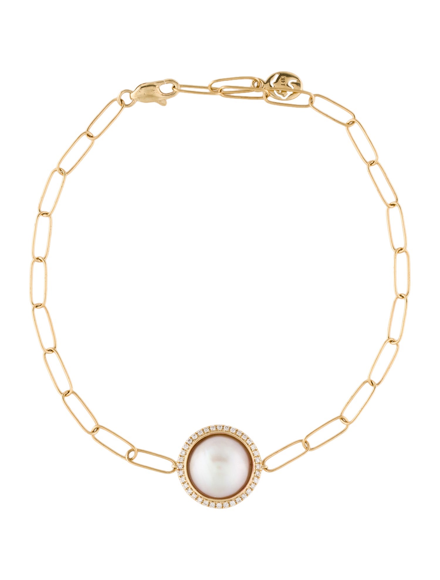Effy Jewelry 14K Pearl & Diamond Station Bracelet