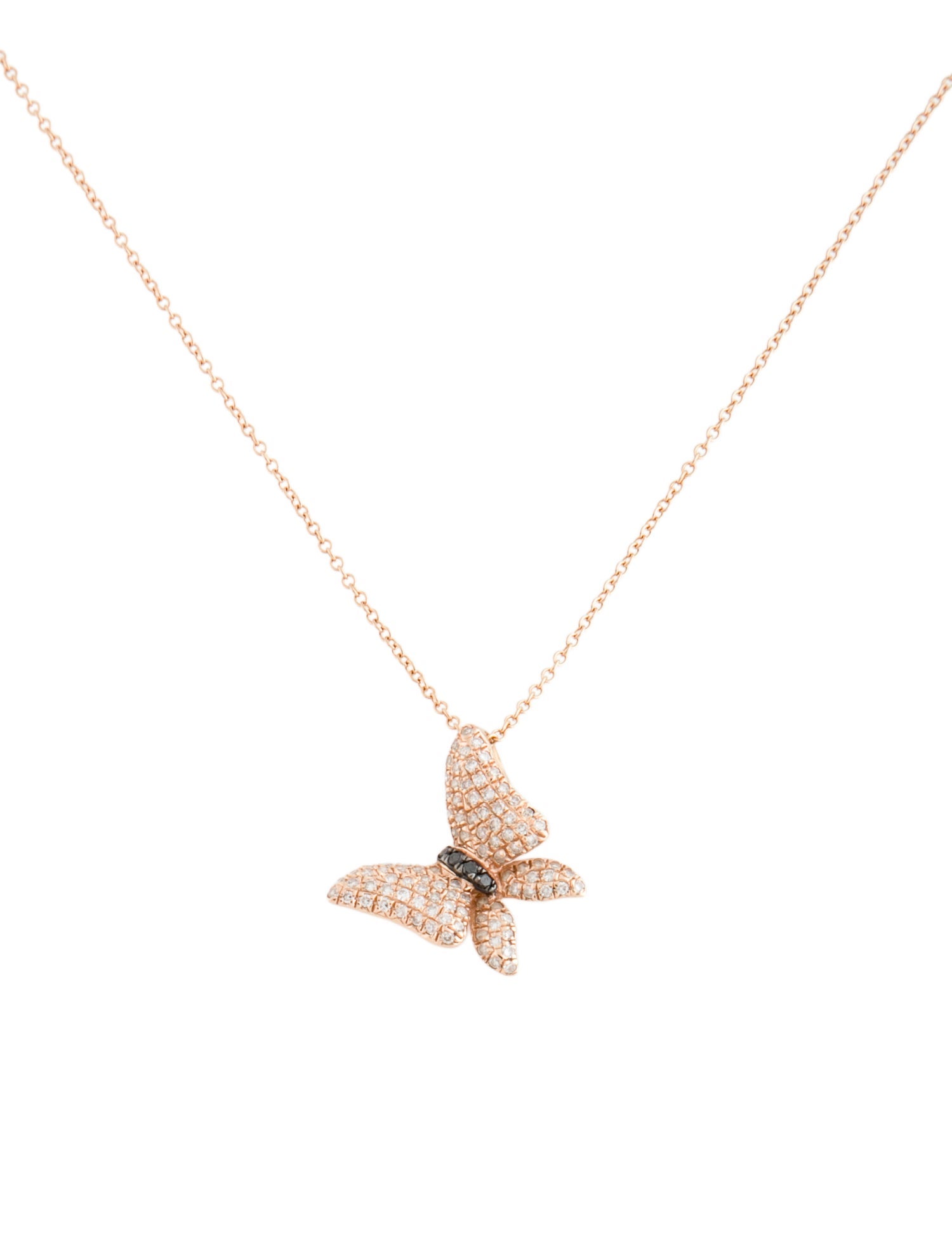 Effy Jewelry 14K Diamond Butterfly Pendant Necklace