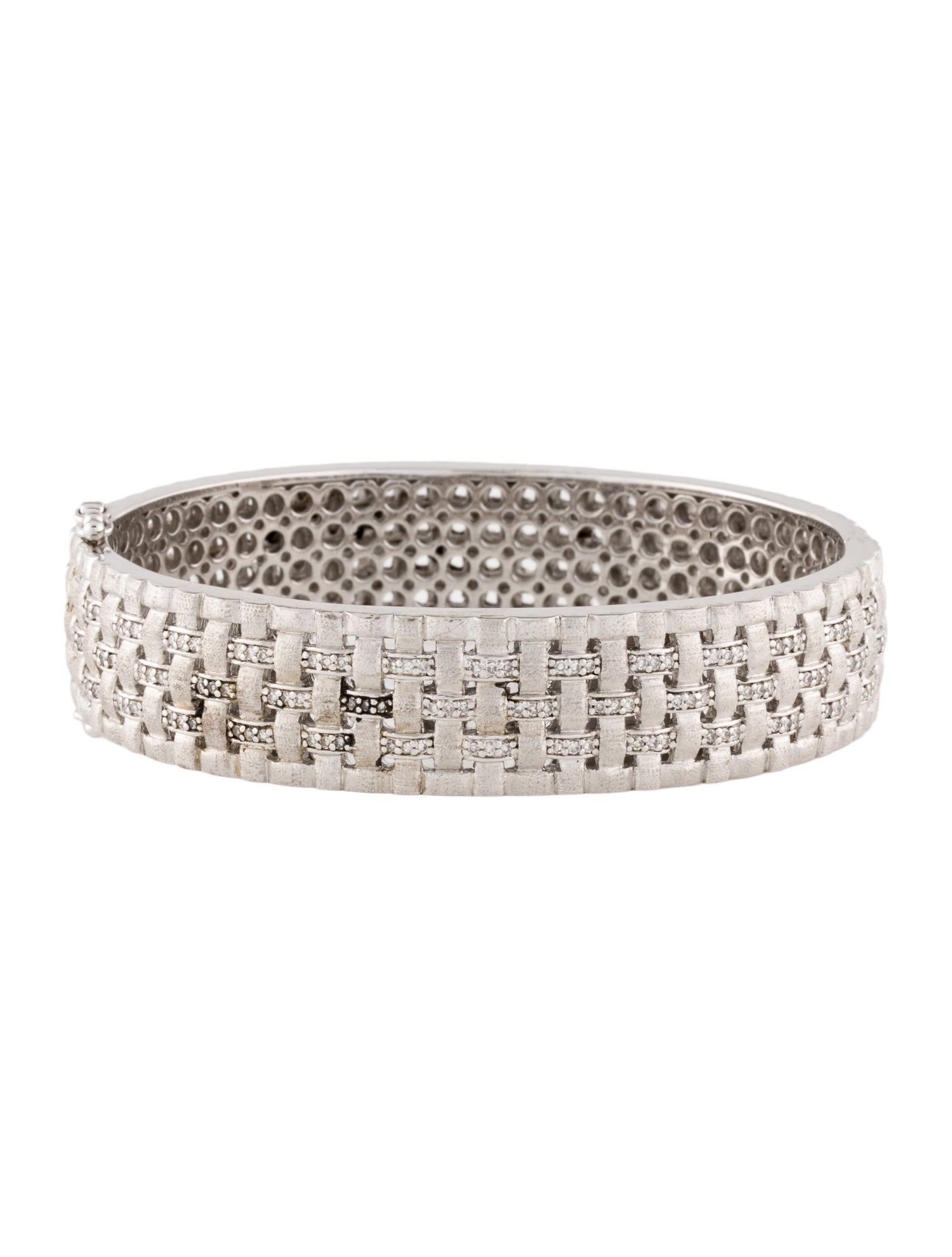 Effy Jewelry Diamond Weave Hinged Bangle Bracelet
