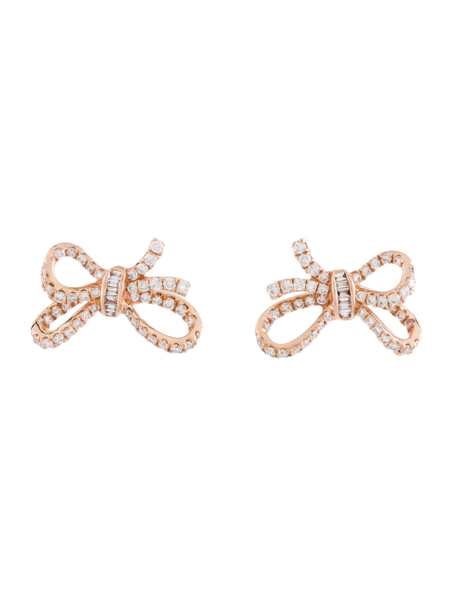 Effy Jewelry 14K Diamond Bow Stud Earrings