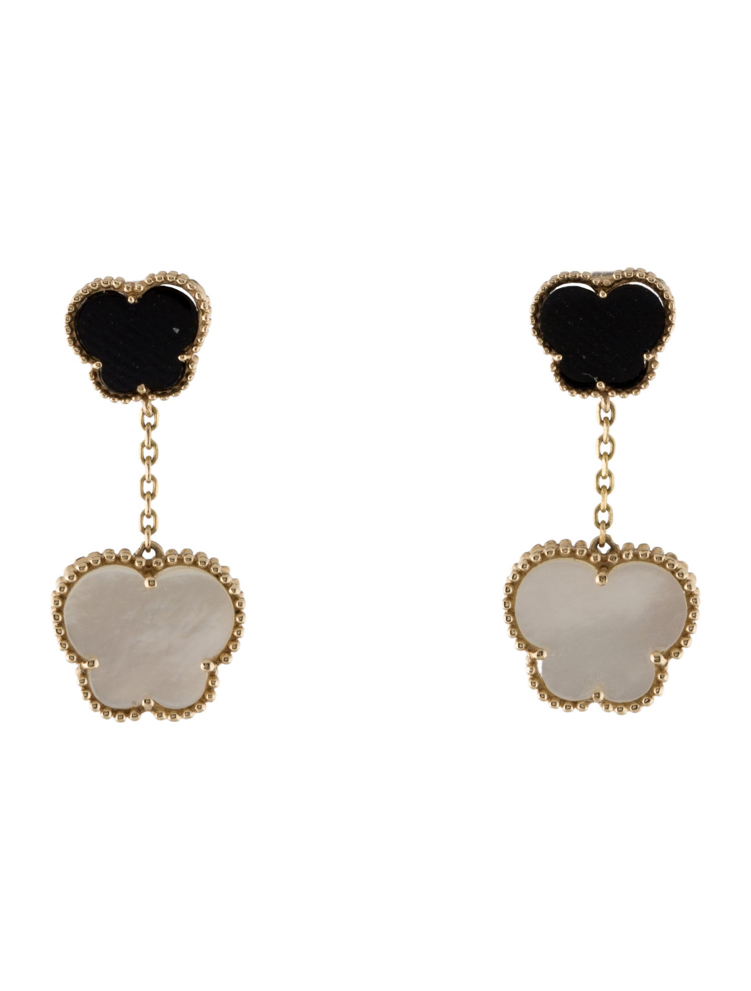 Effy Jewelry 14K Mother of Pearl & Onyx Drop Earrings