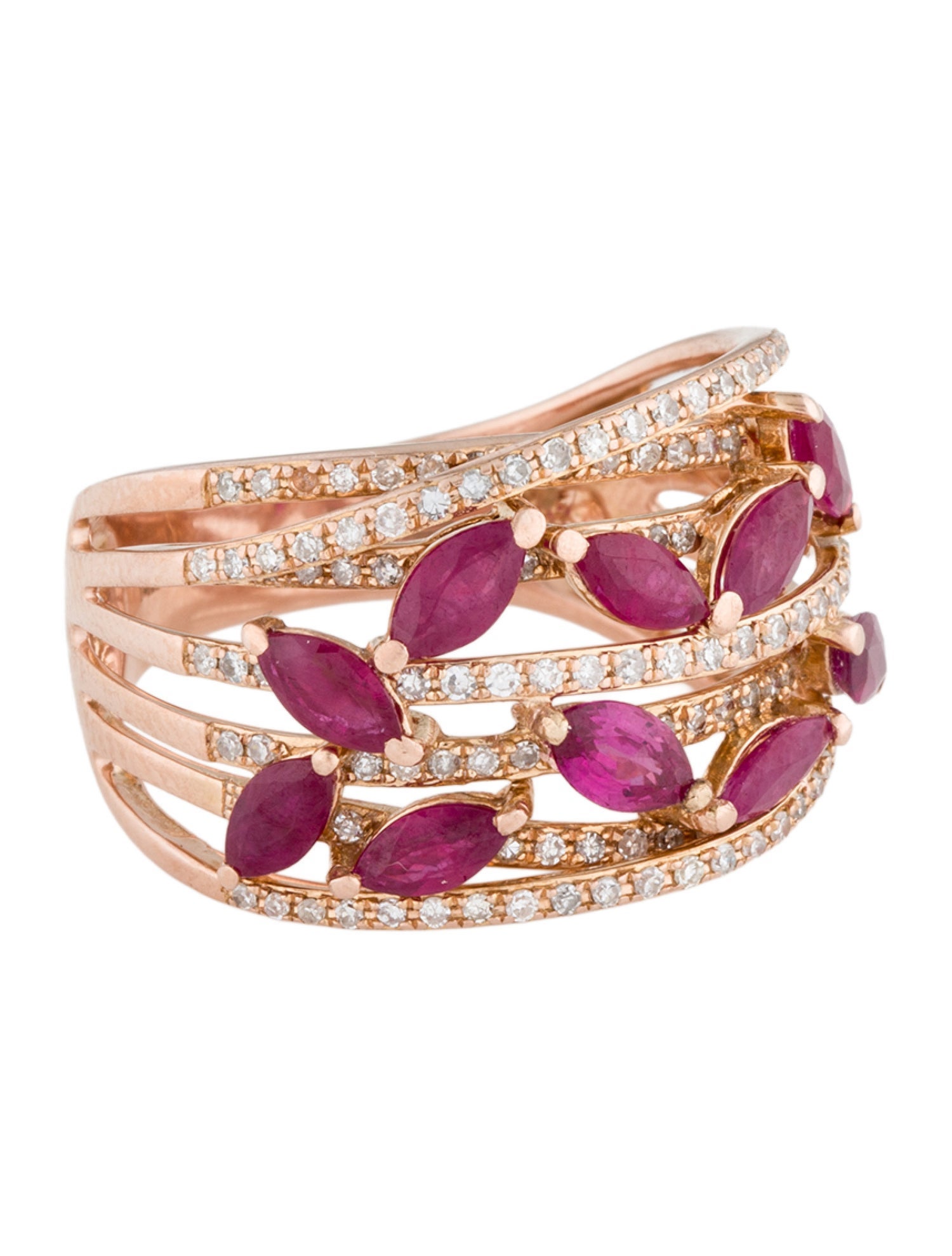 Effy Jewelry 14K Ruby & Diamond Cocktail Ring