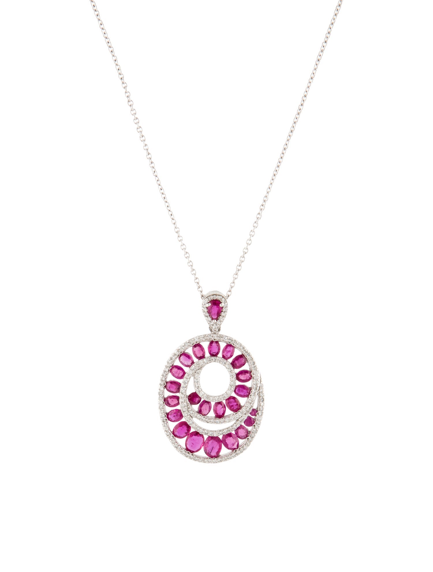 Effy Jewelry 14k 3.50ctw Ruby & Diamond Pendant Necklace