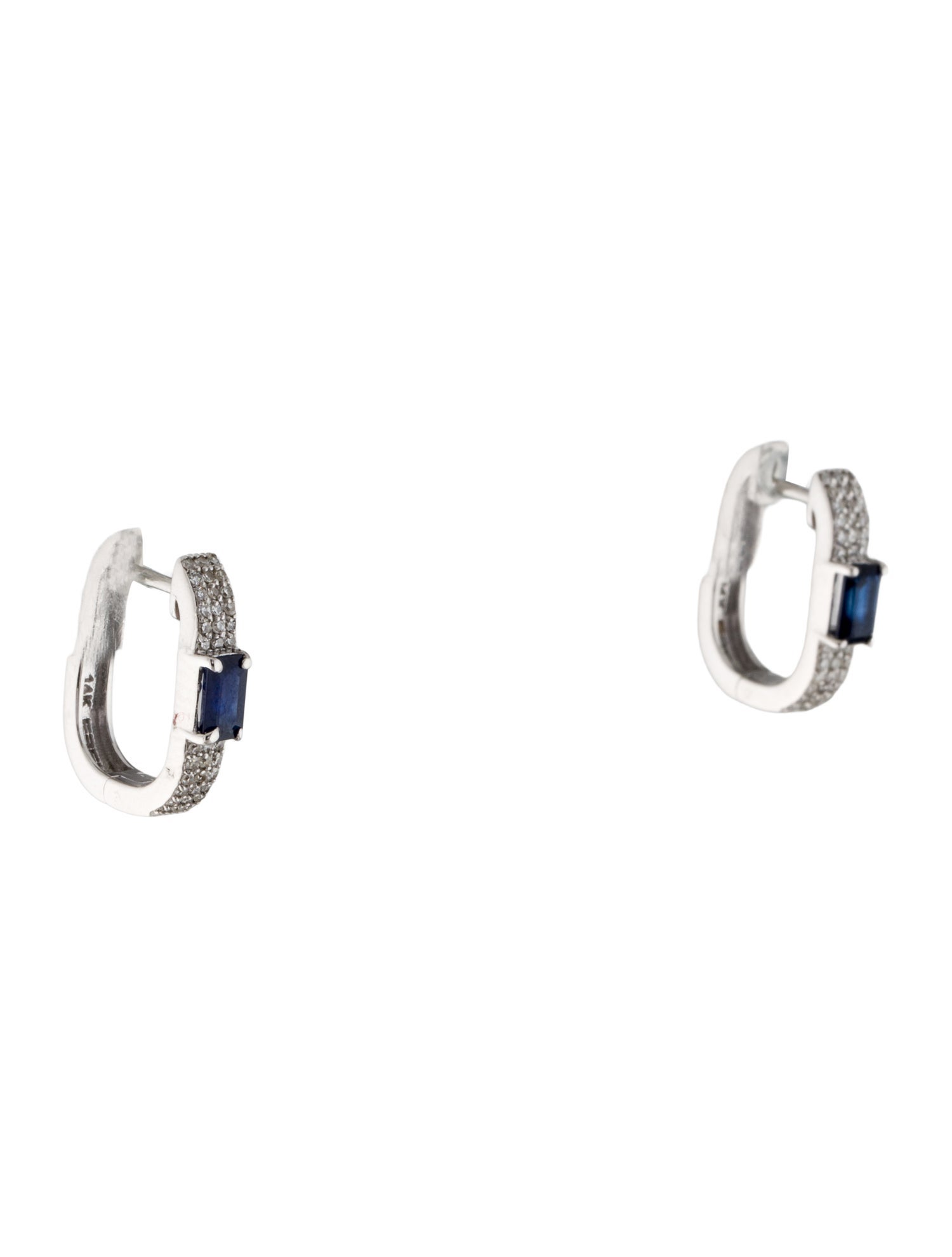 Effy Jewelry 14K Sapphire & Diamond Huggie Earrings