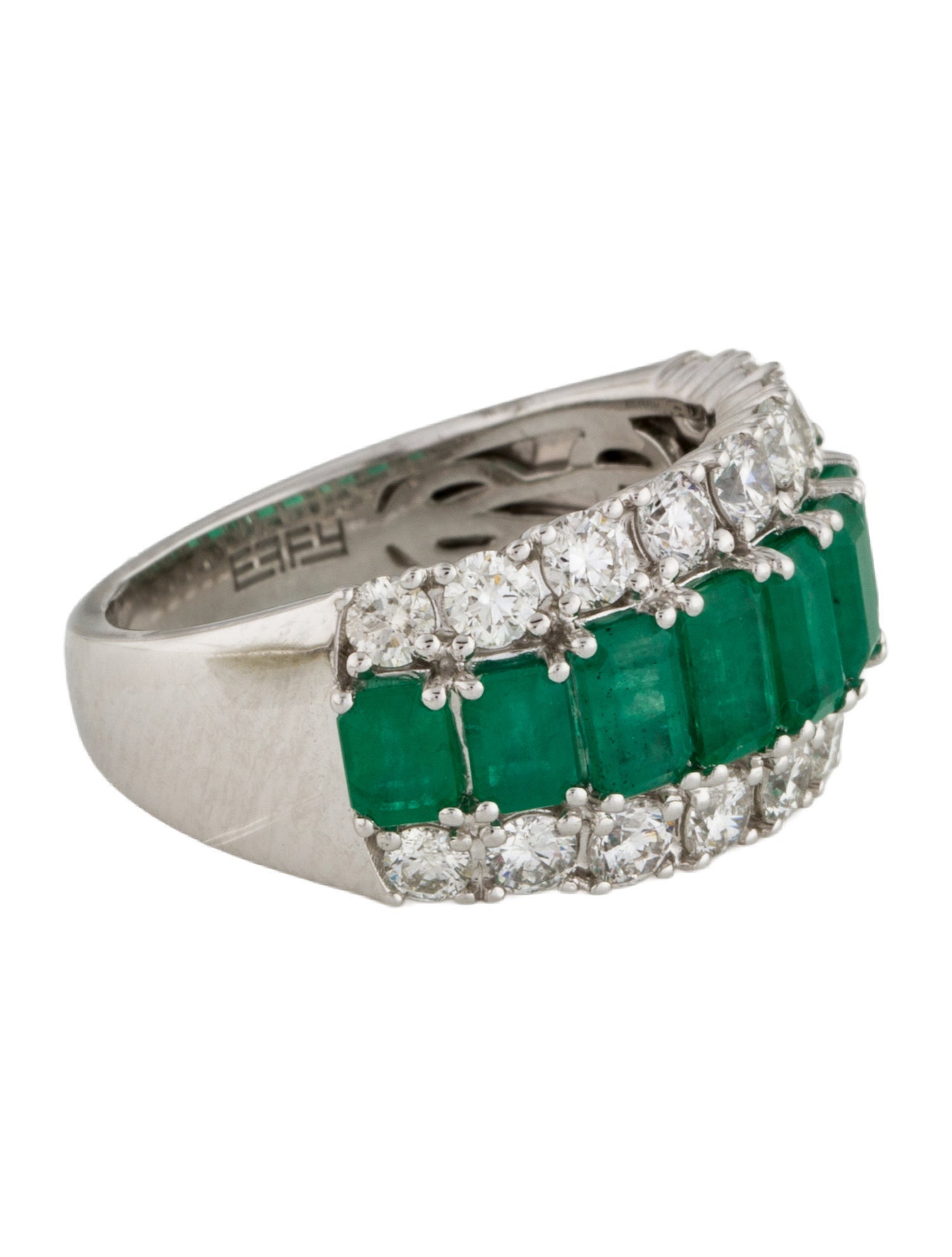 Effy Jewelry 14K Emerald & Diamond Band