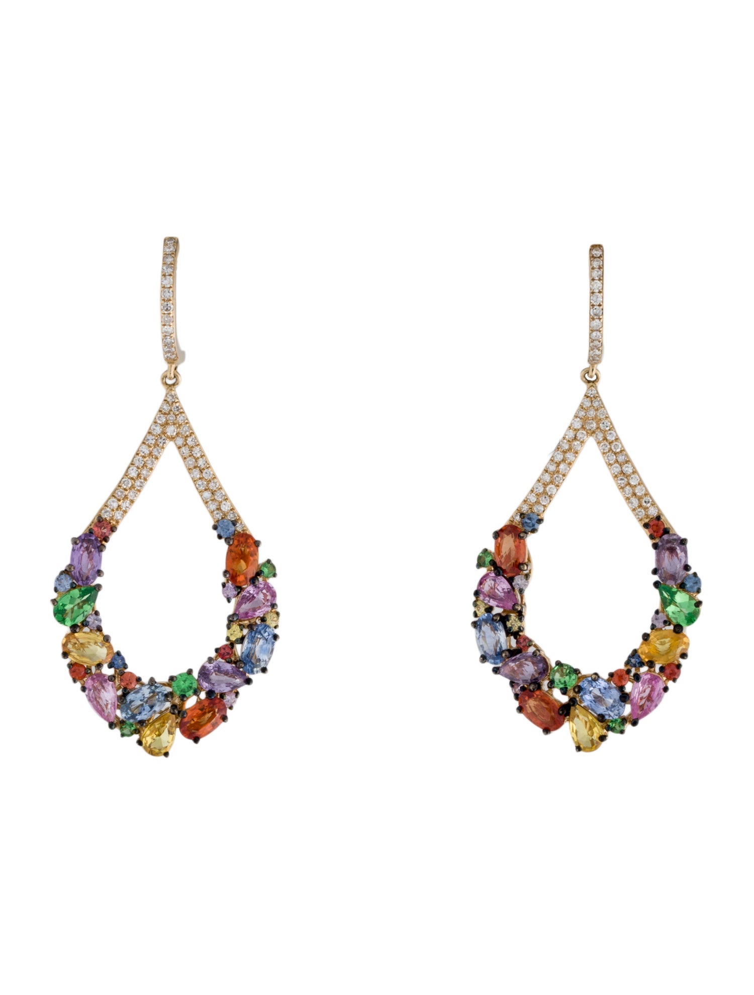 Effy Jewelry 14K, Sapphire Tsavorite & Diamond Drop Earrings