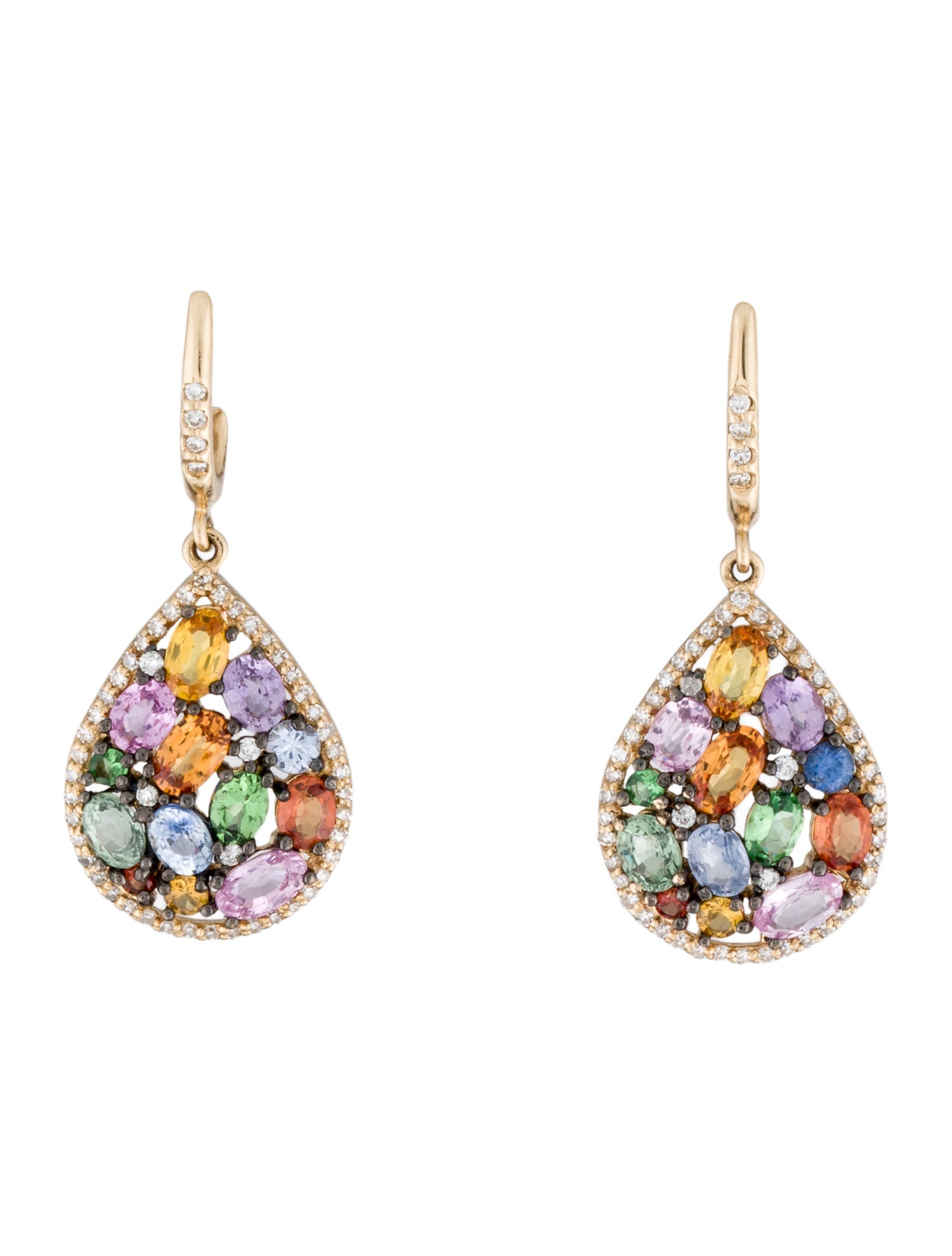 Effy Jewelry 14K Multistone & Diamond Drop Earrings