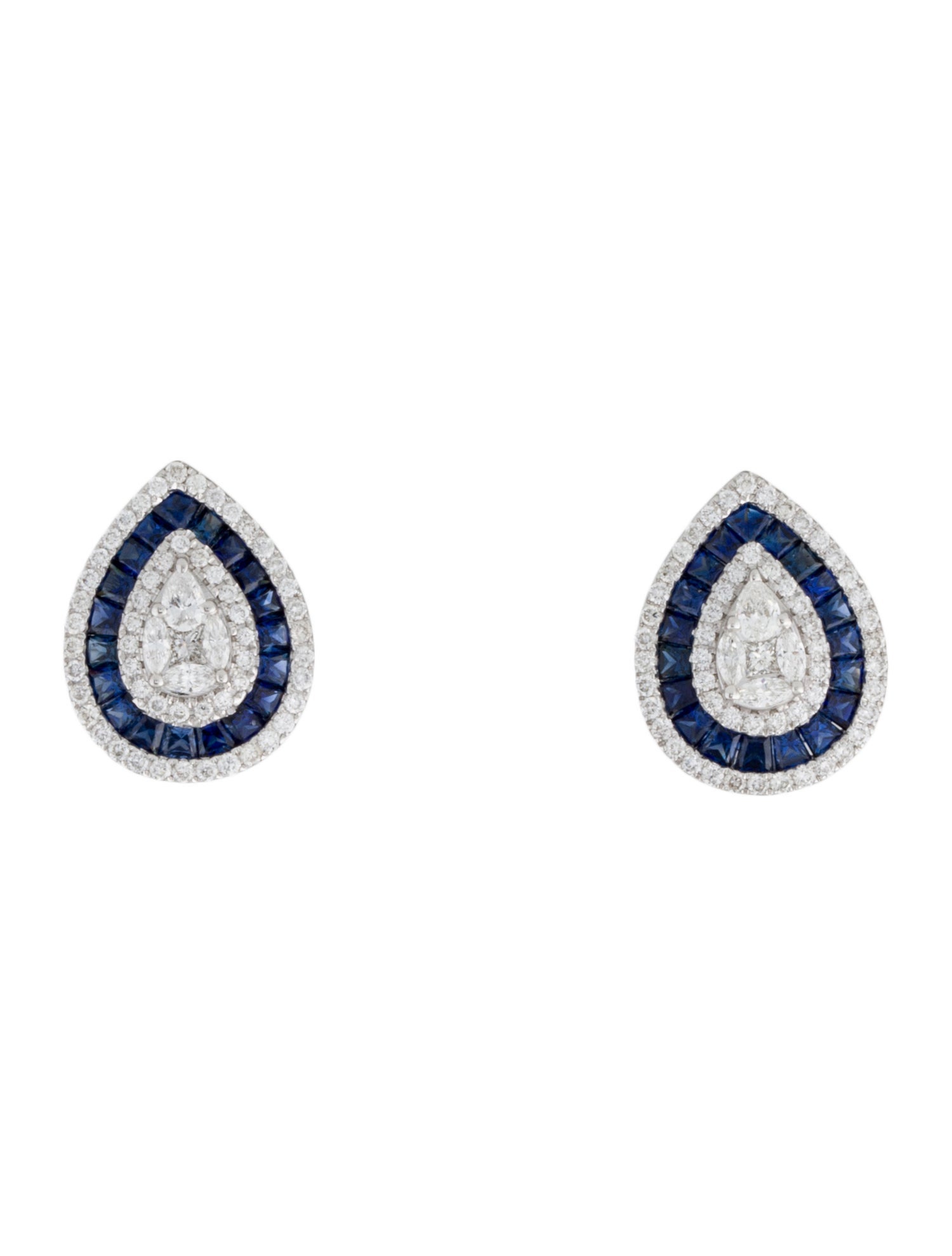 Effy Jewelry 14K Sapphire & Diamond Stud Earrings