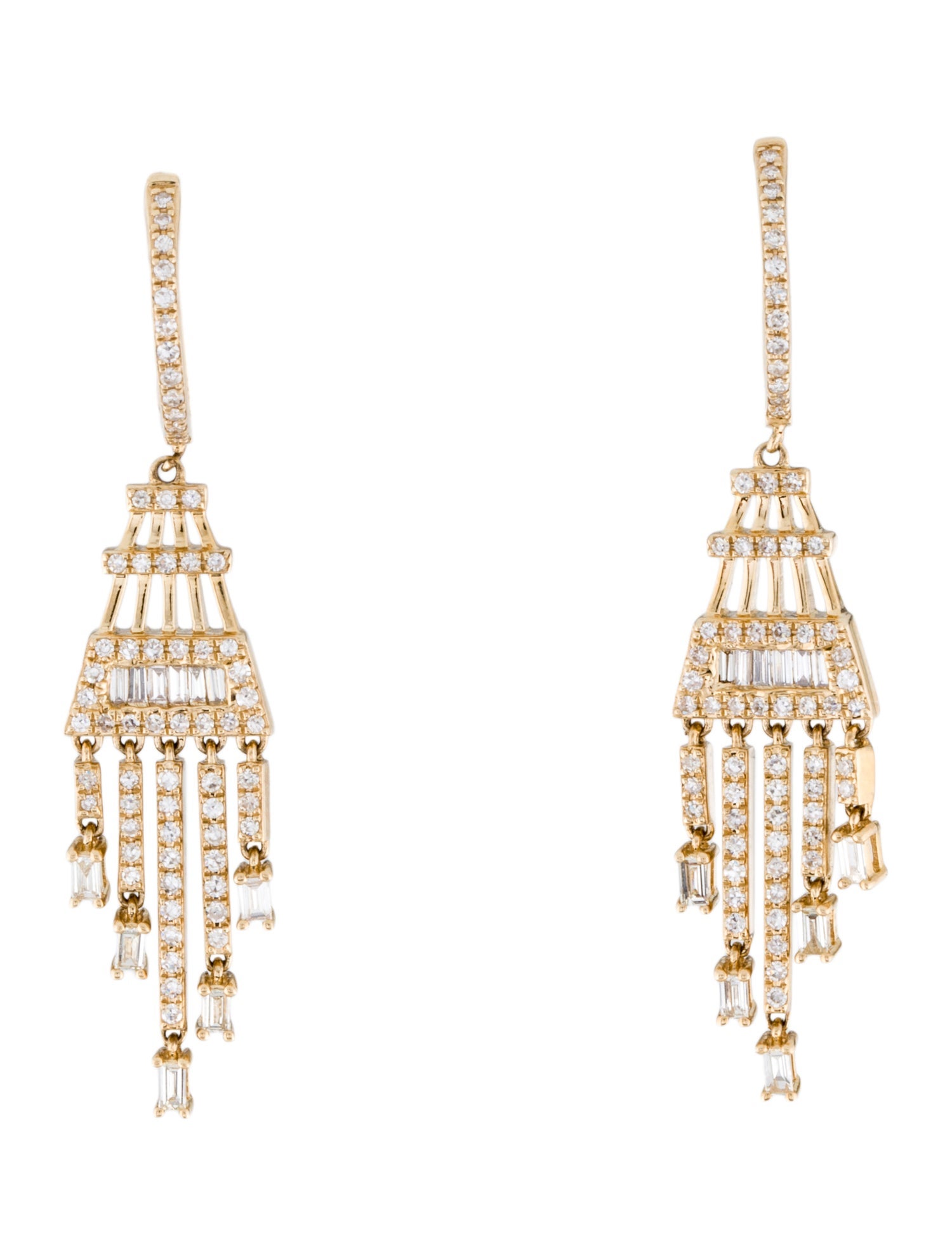 Effy Jewelry 14K Diamond D'Oro Chandelier Earrings
