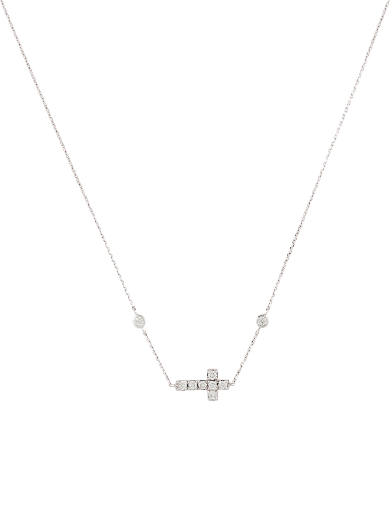 Effy Jewelry 14K Diamond Cross Station Necklace