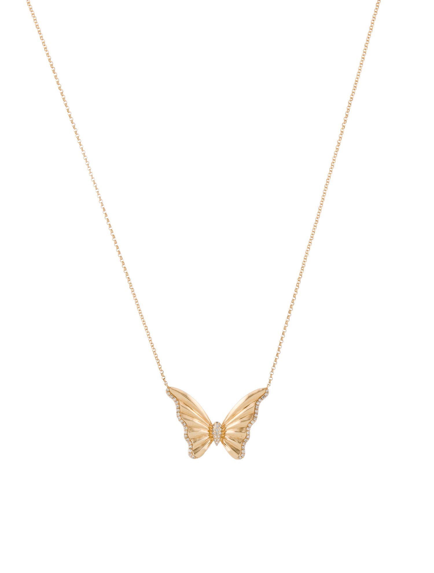 Effy Jewelry 14K Diamond Butterfly Pendant Necklace