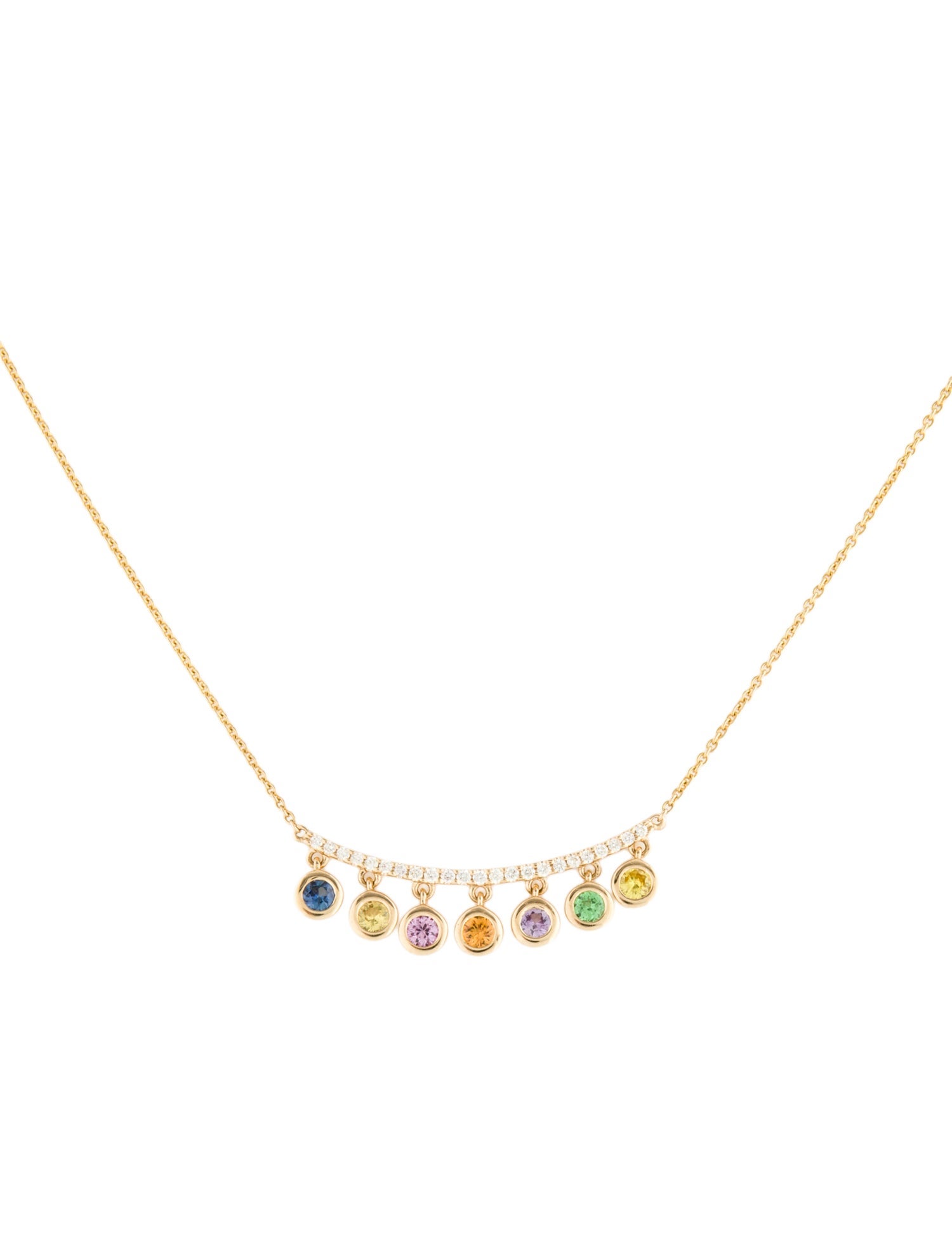 Effy Jewelry 14K Tsavorite Garnet, Sapphire & Diamond Pendant Necklace