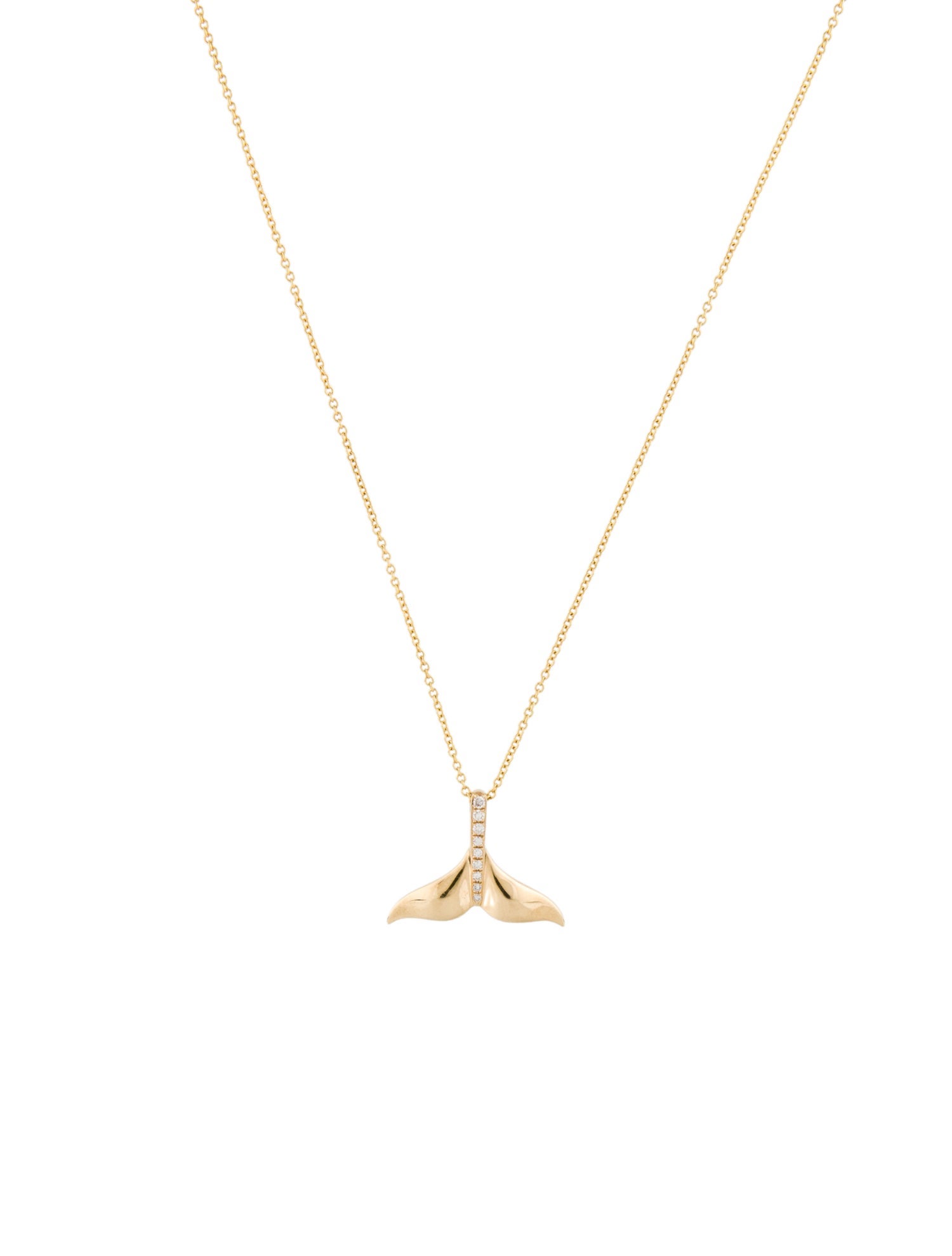 Effy Jewelry 14K Diamond Whale Tail Pendant Necklace