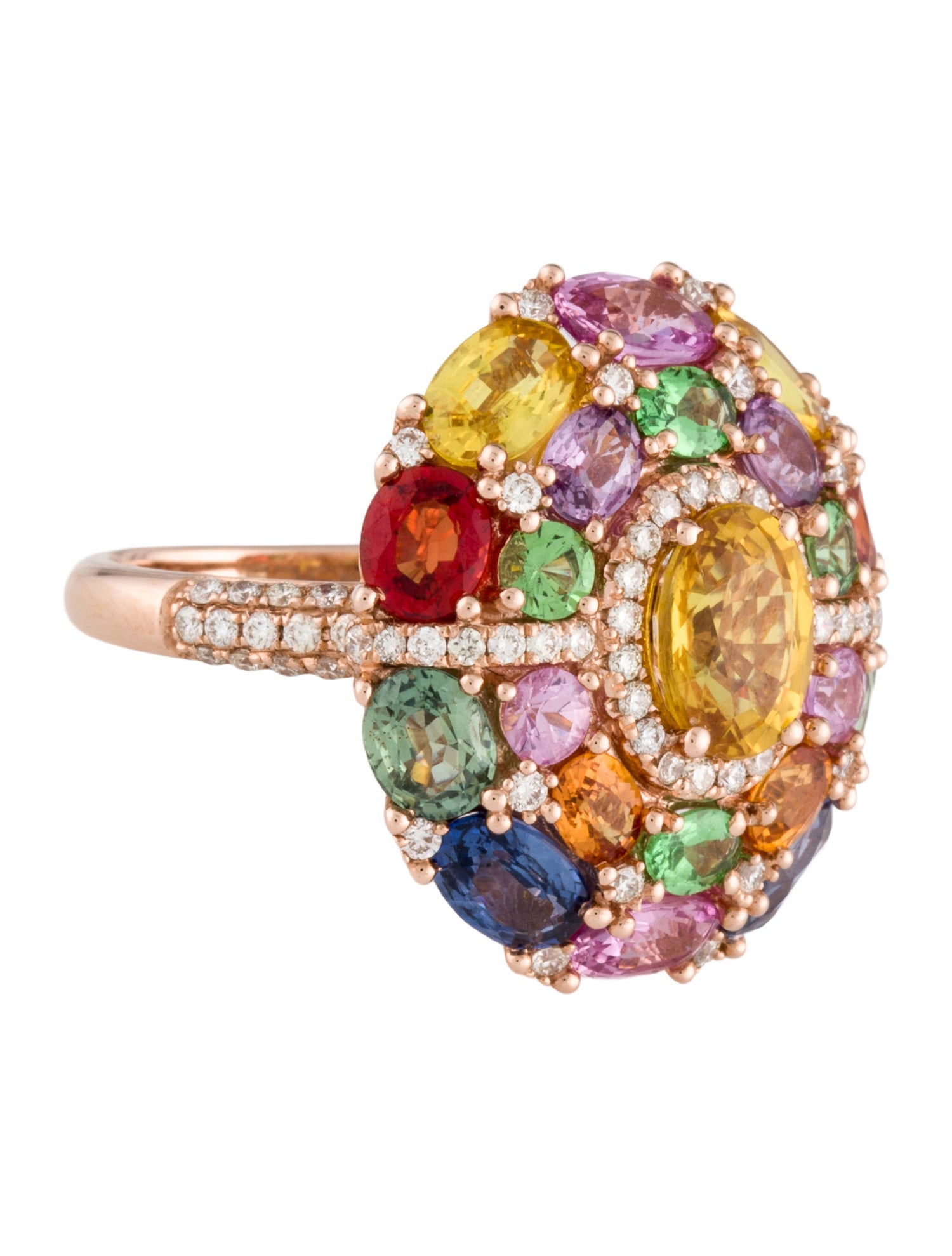 Effy Jewelry 14K Tsavorite Garnet, Sapphire & Diamond Cocktail Ring