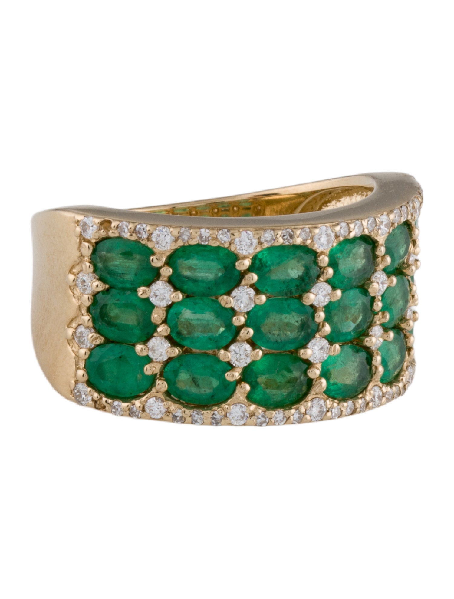Effy Jewelry 14K 2.34ct Emerald & Diamond Band