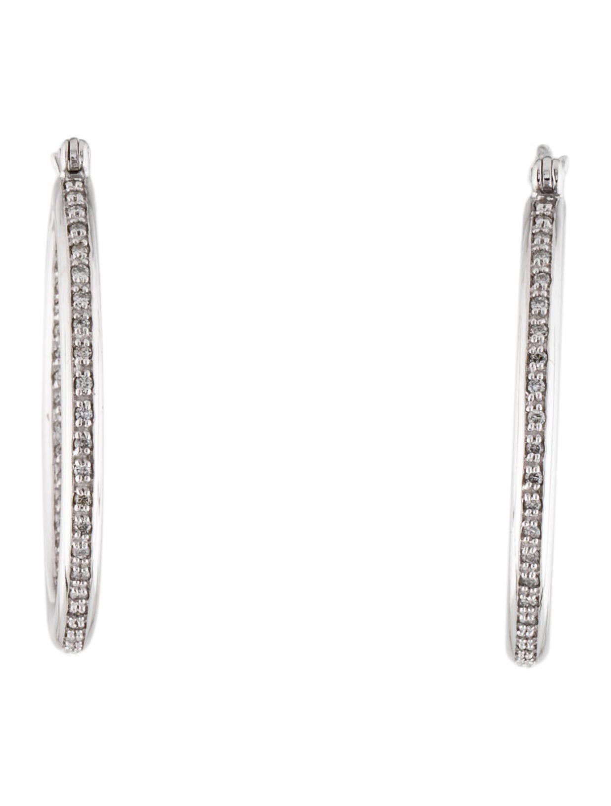 Effy Jewelry 14K Diamond In-Out Hoop Earrings