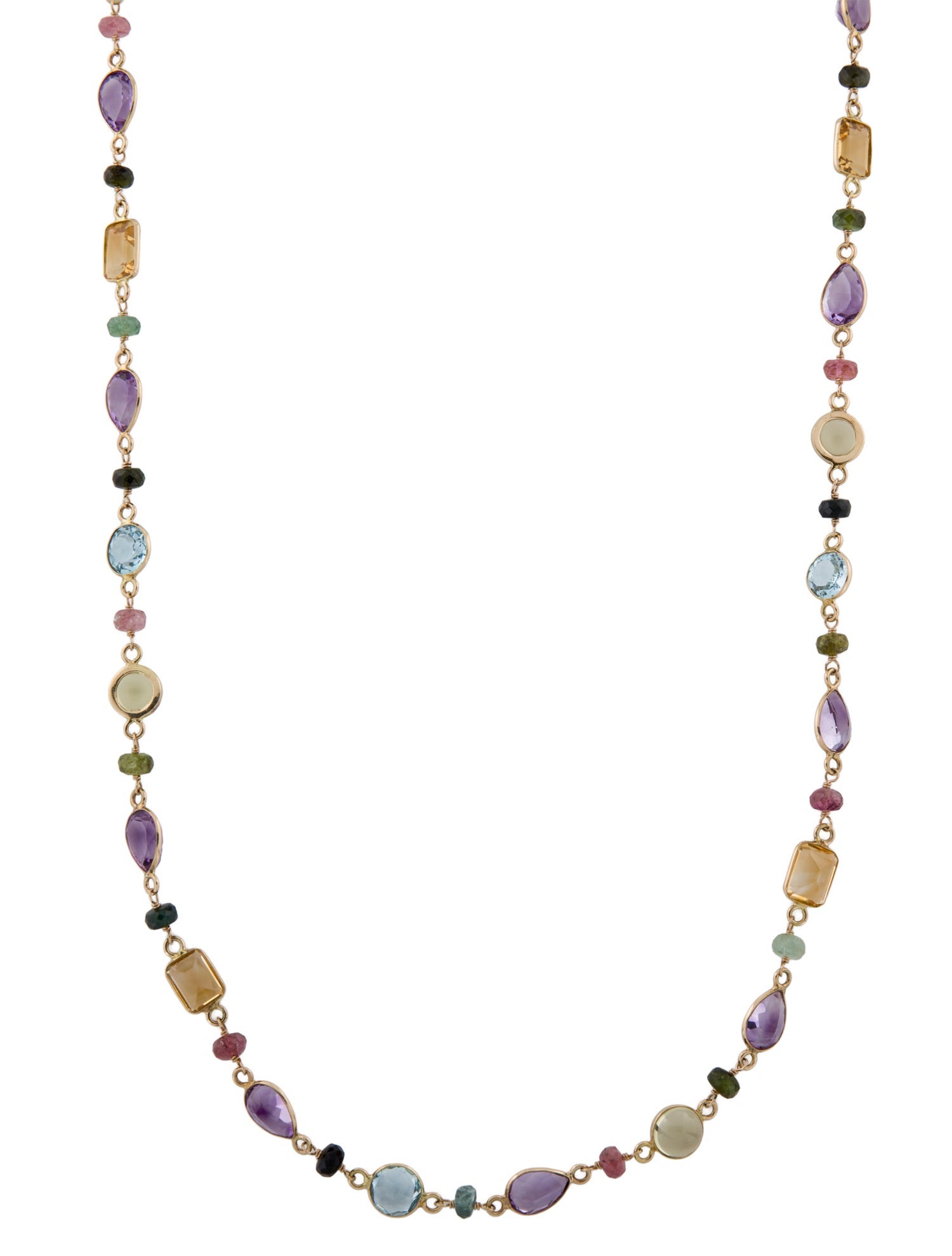 Effy Jewelry 14K Multistone Station Long Necklace