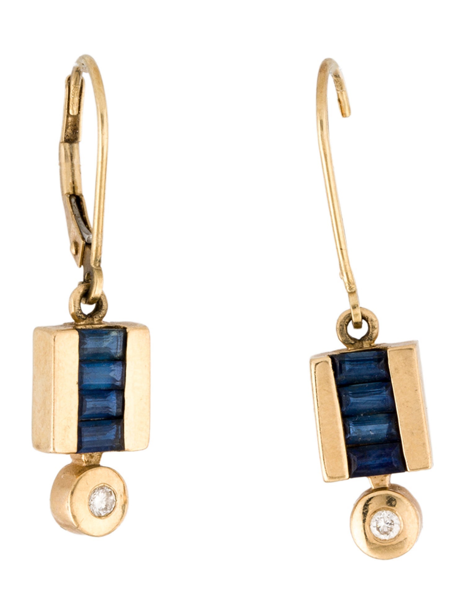 Effy Jewelry 14K Sapphire & Diamond Drop Earrings
