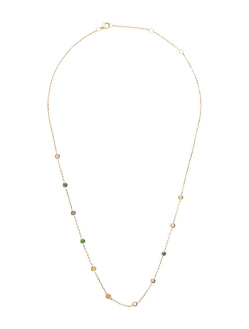 Effy Jewelry 14K Sapphire & Tsavorite-Garnet Station Chain Necklace