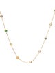 Effy Jewelry 14K Sapphire & Tsavorite-Garnet Station Chain Necklace