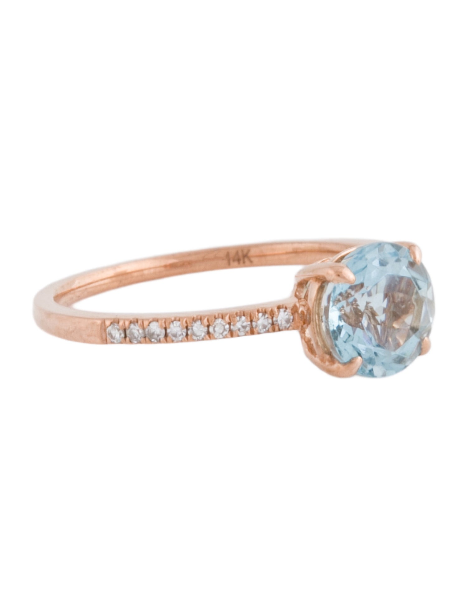 Effy Jewelry 14K 1.19ctw Aquamarine & Diamond Cocktail Ring