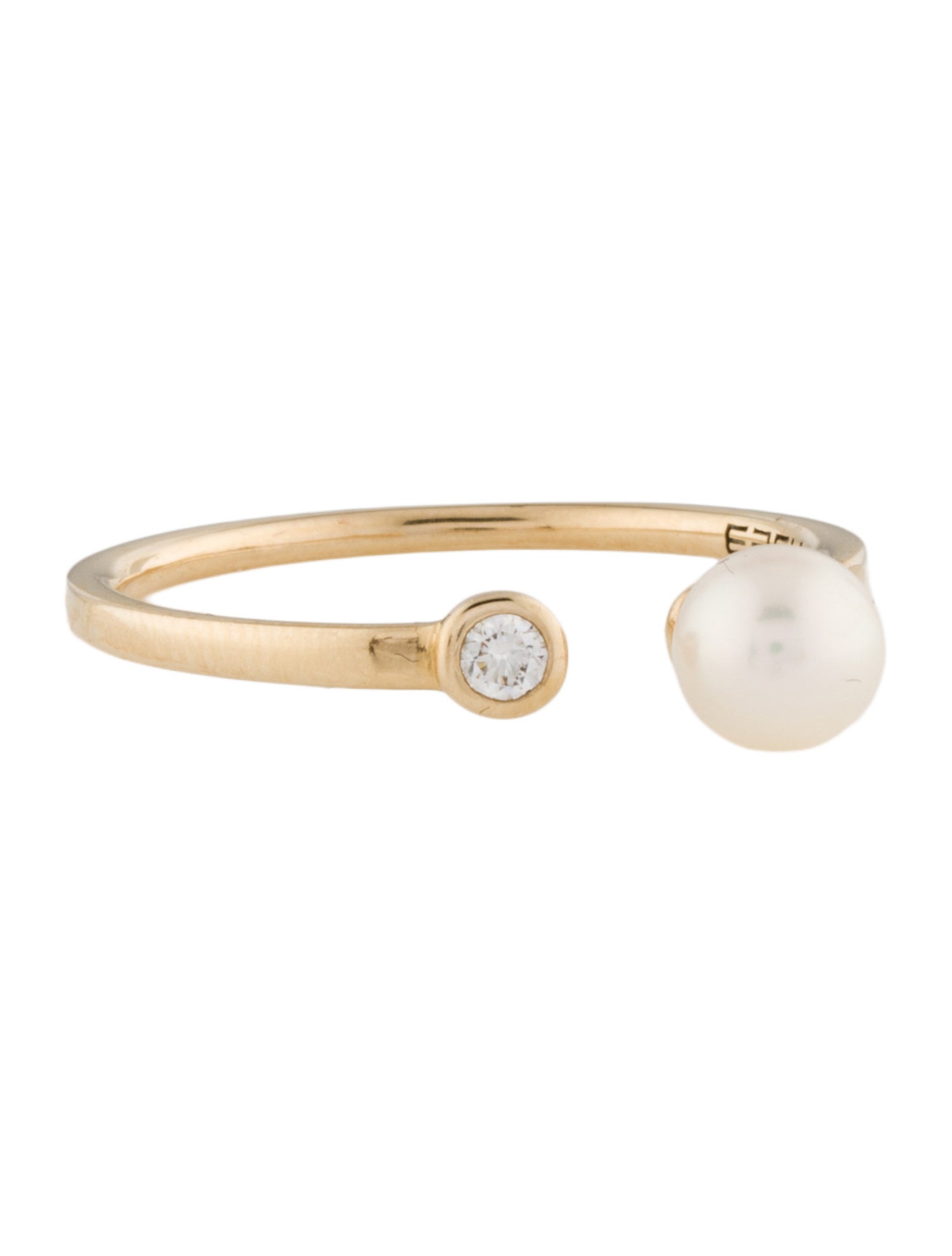 Effy Jewelry 14K Pearl & Diamond Band
