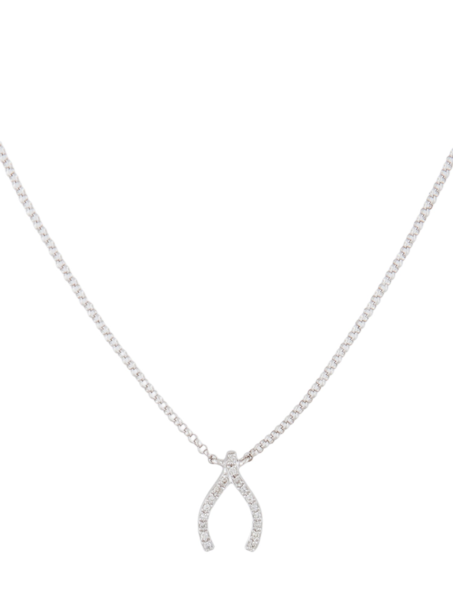 Effy Jewelry 14K Diamond Wishbone Pendant Necklace