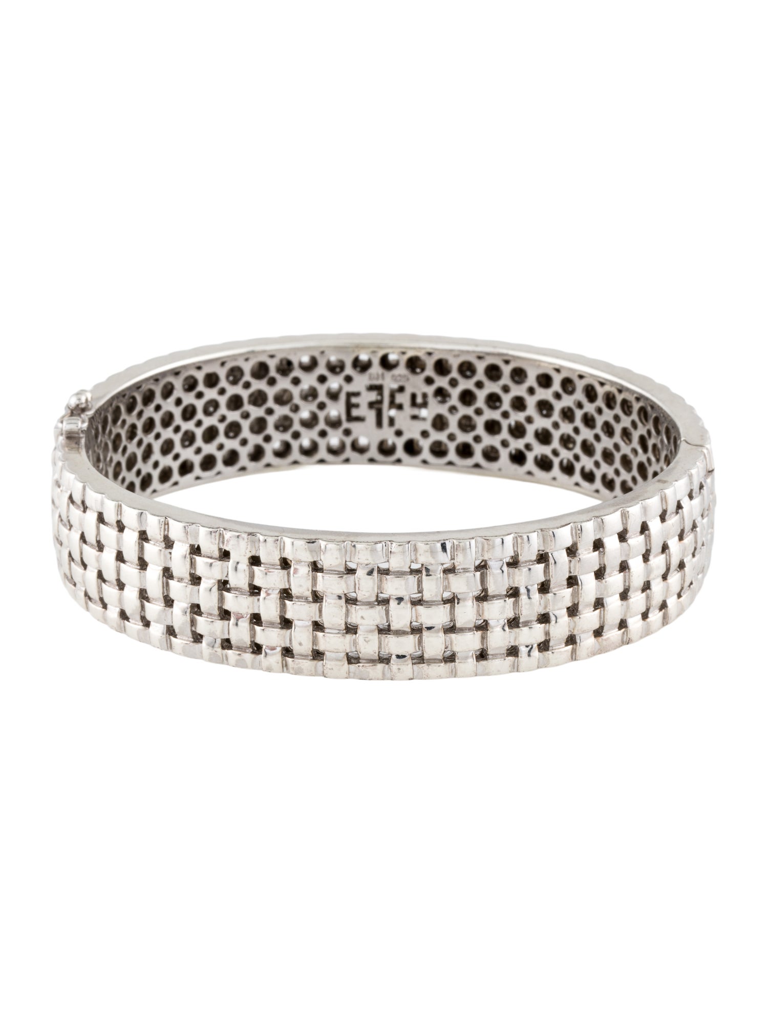 Effy Jewelry Diamond Basket Weave Hinged Bangle