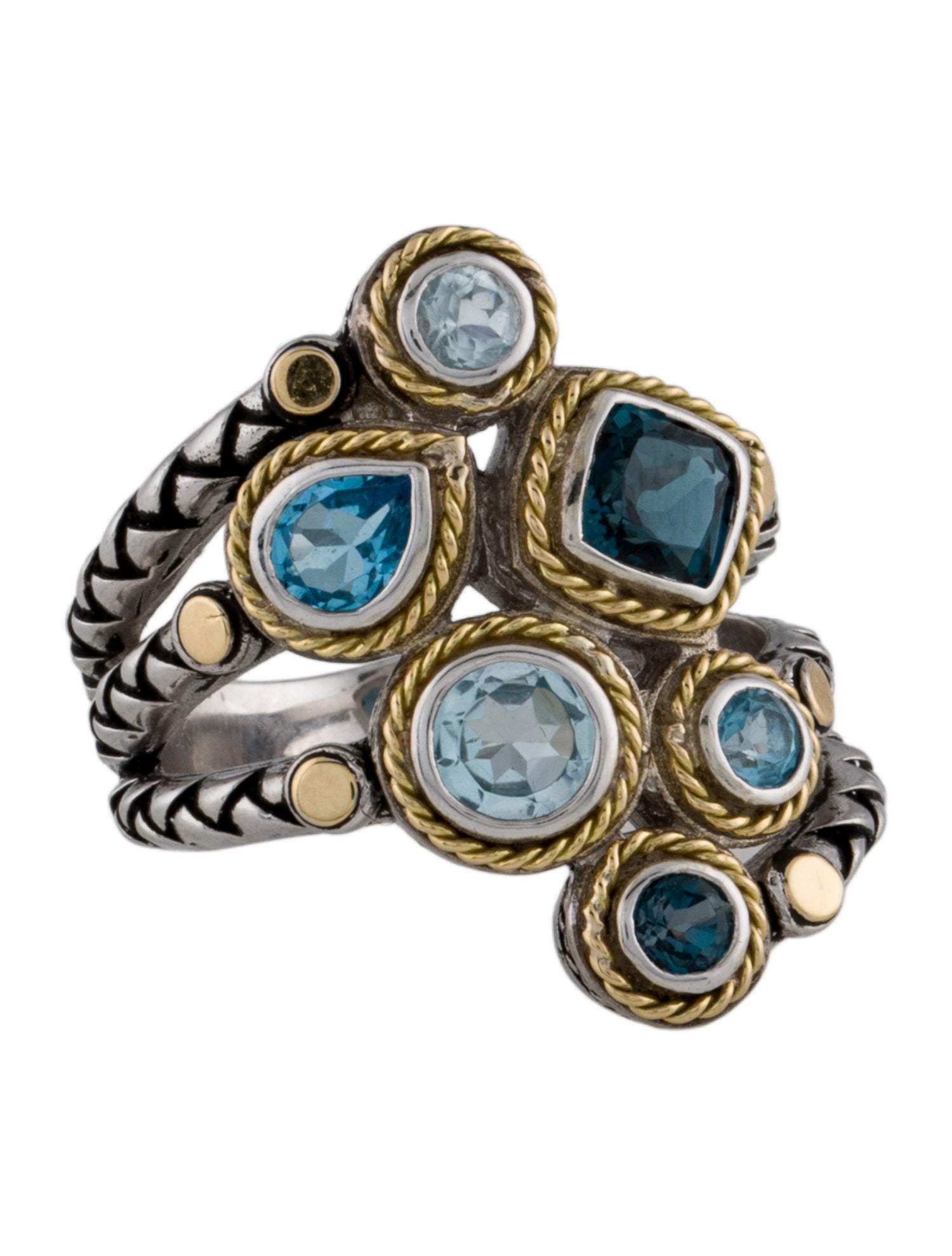 Effy Jewelry Two-Tone 1.68ctw Topaz Cocktail Ring