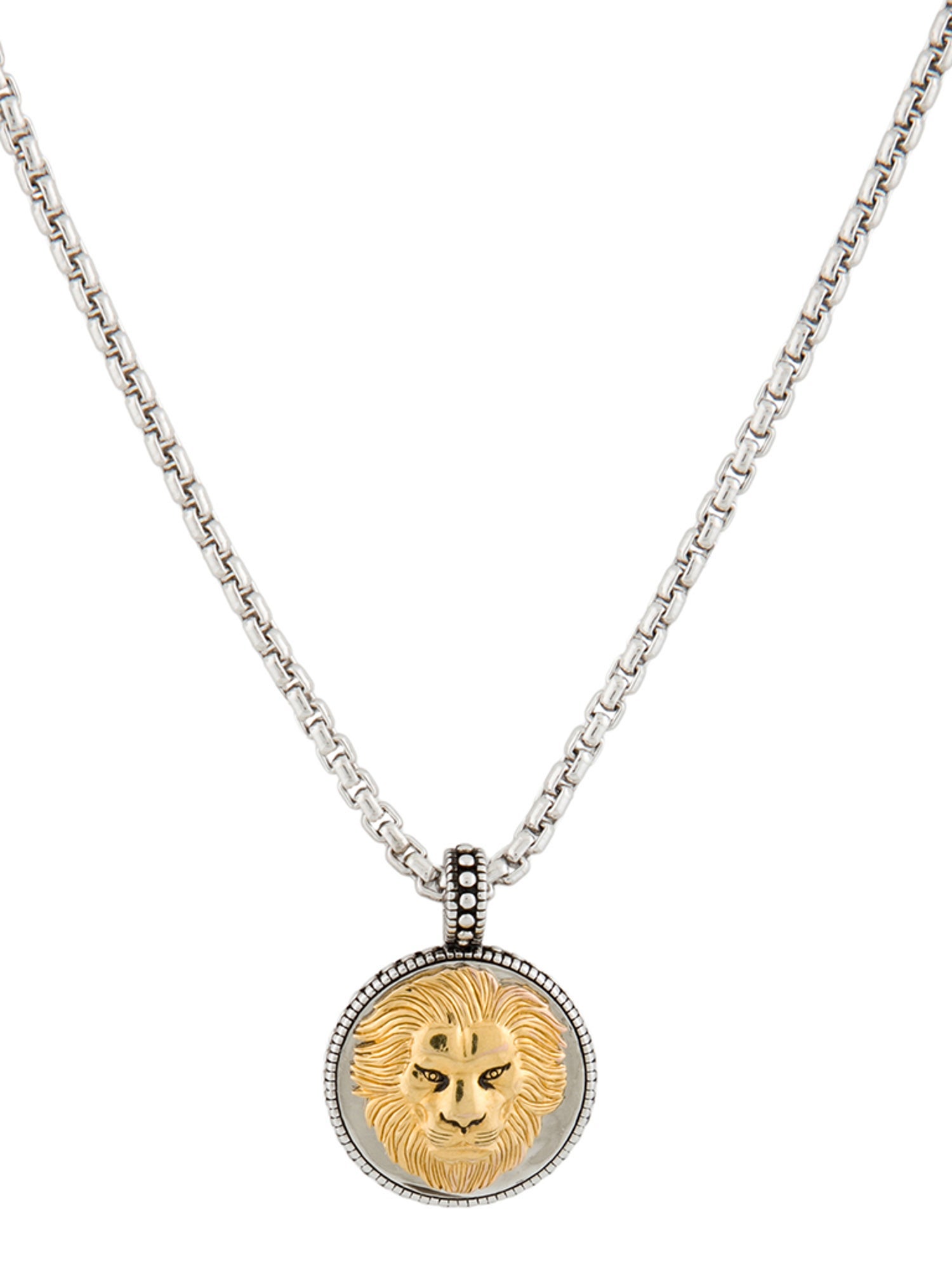Effy Jewelry Two-Tone Lions Head Pendant Necklace