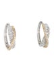 Effy Jewelry 14K Diamond Crossover Hoop Earrings
