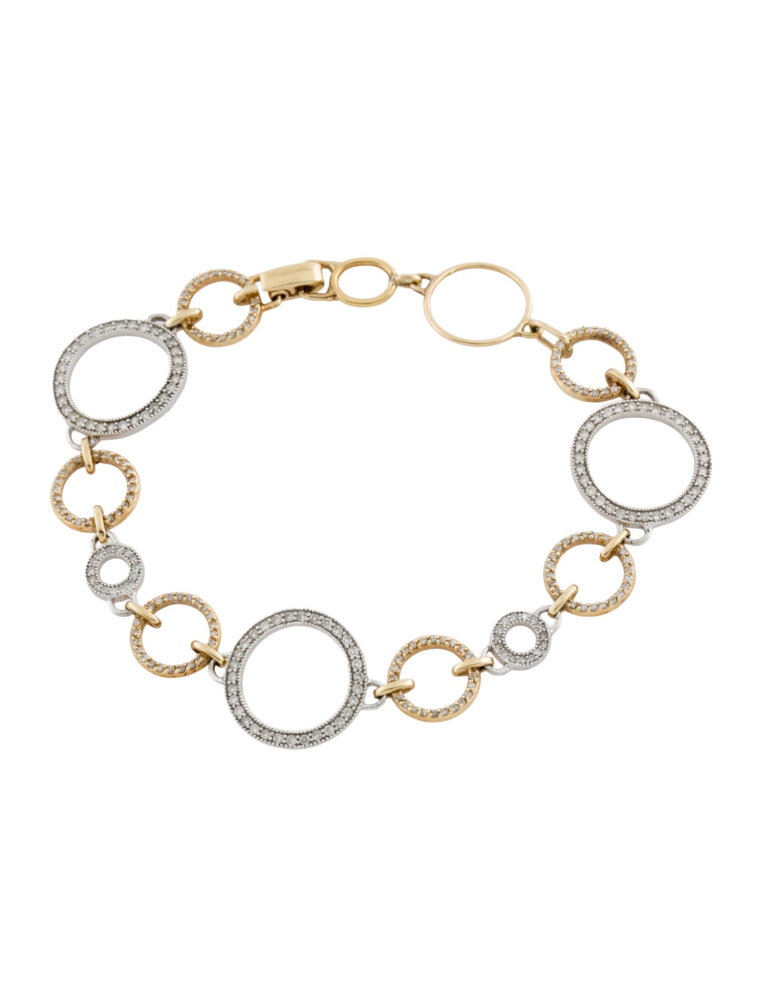 Effy Jewelry 14K 1.62ctw Diamond Circle Link Bracelet