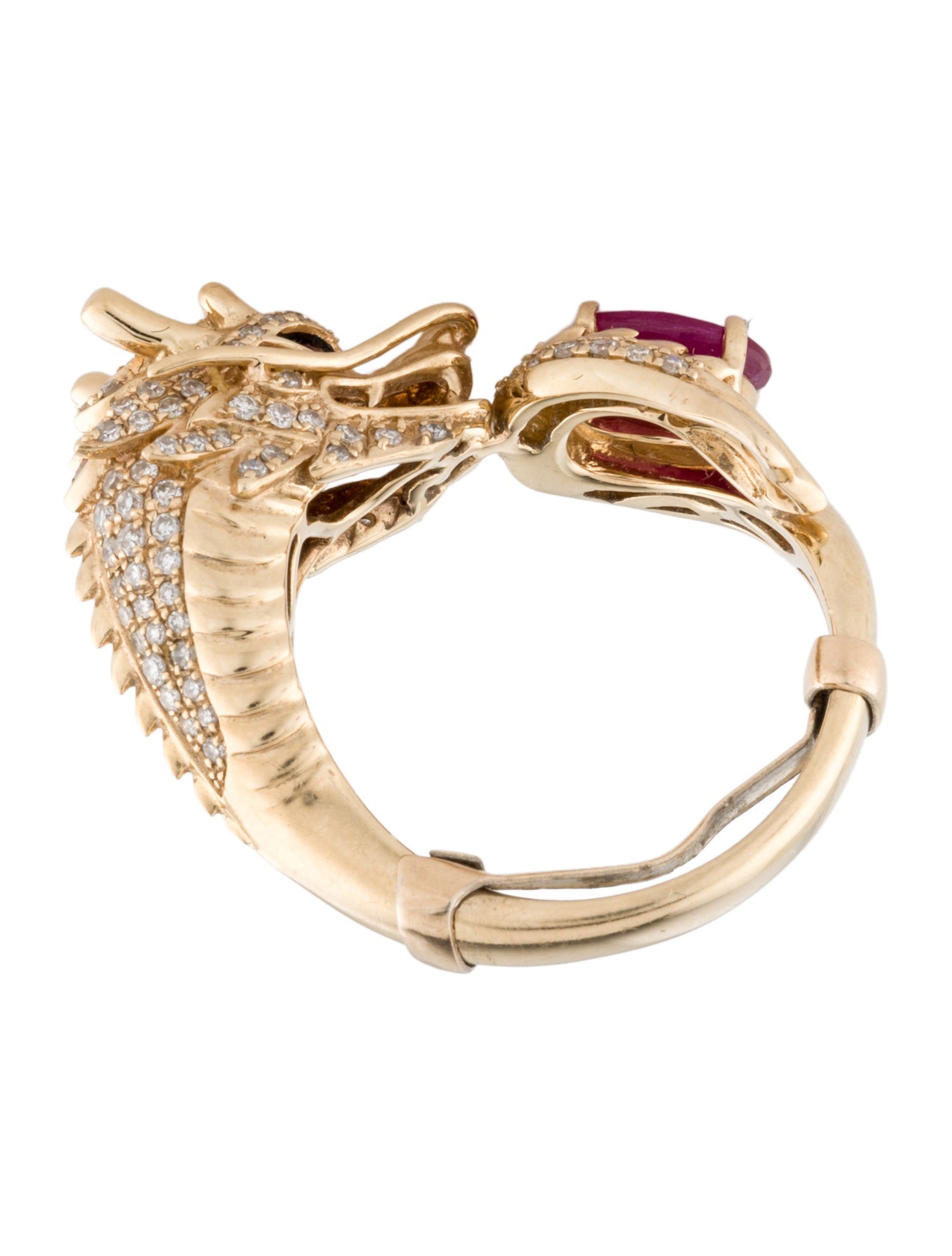 Effy Jewelry 14K Ruby & Diamond Dragon Cocktail Ring