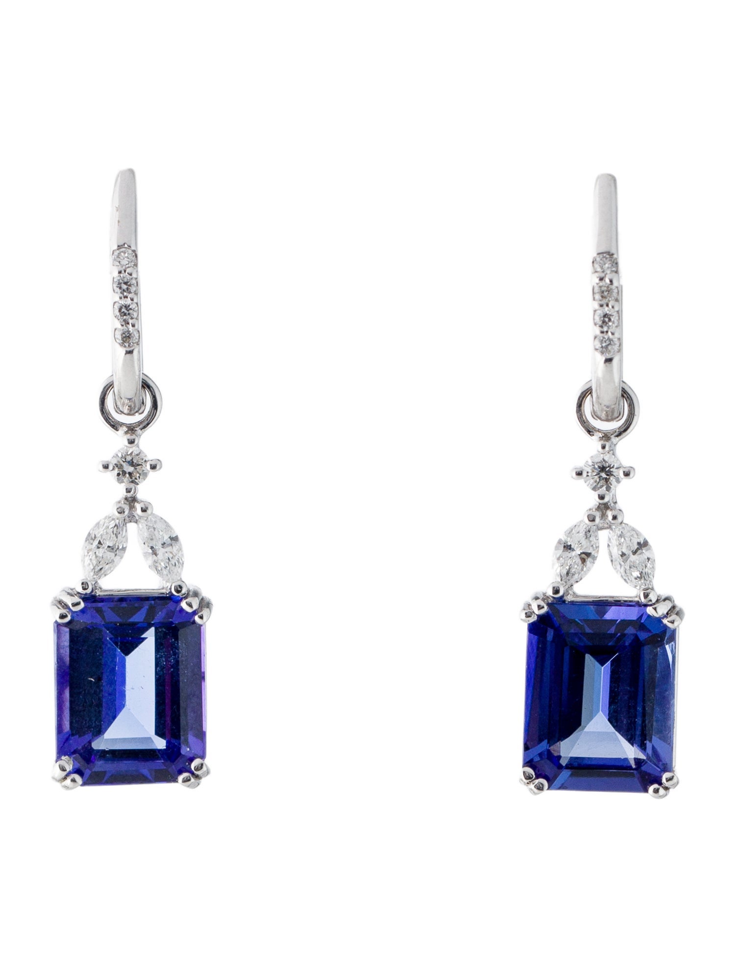 Effy Jewelry 18K 5.81ctw Tanzanite & Diamond Convertible Drop Earrings