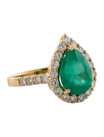 Effy Jewelry 18K 3.50ct Emerald & Diamond Cocktail Ring
